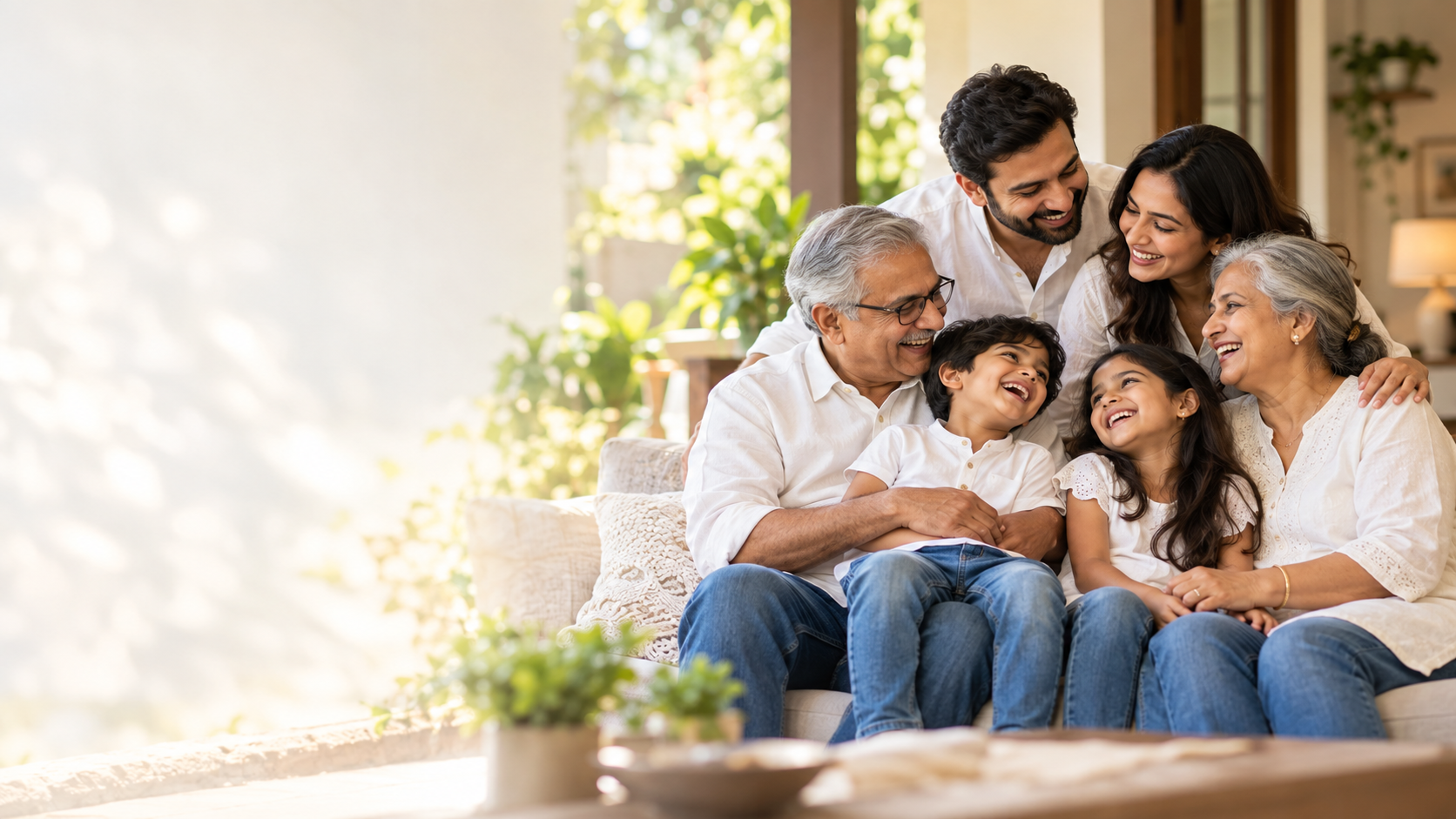 A family sharing a joyful moment together